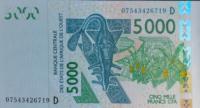 Gallery image for West African States p417De: 5000 Francs
